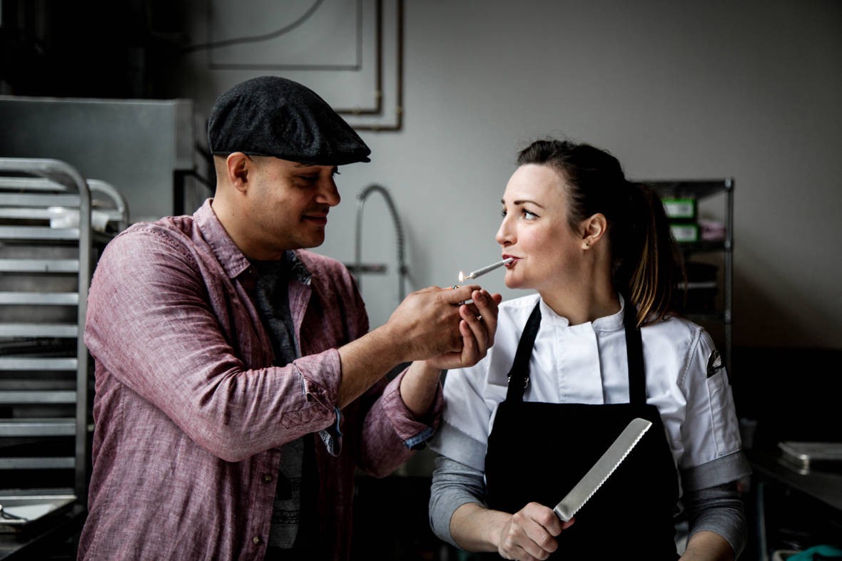 Ryan Bush and chef Coreen Carroll of the Cannaisseur Series