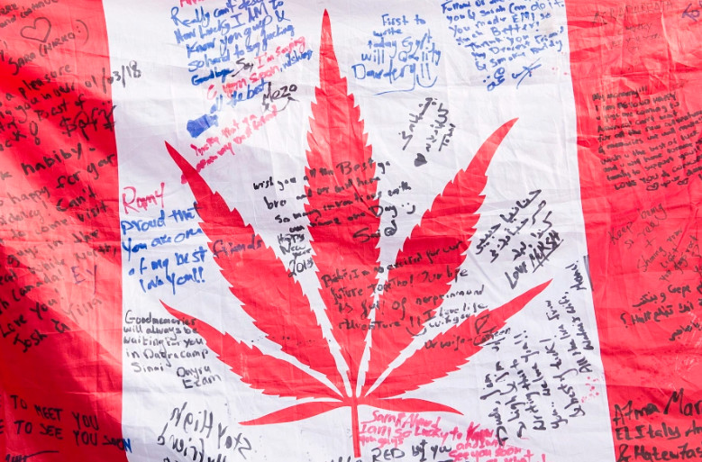 Marijuana Symbol on Canadian Flag